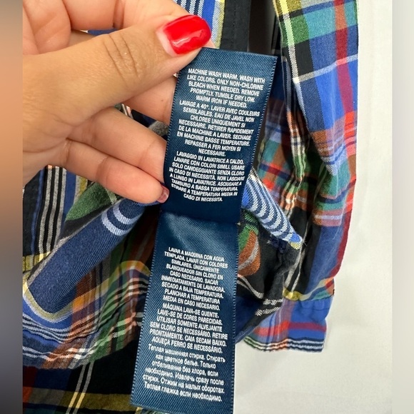 Vintage Kids Ralph Lauren plaid button down size s(8) - Picture 4 of 7